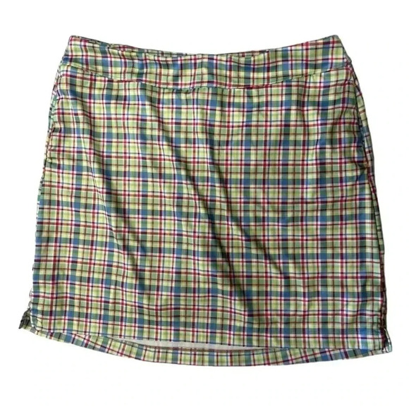 Greg Norman Yellow Plaid Golf Athletic Skort Size  Large - Picture 4 of 8